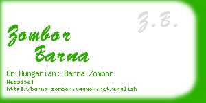 zombor barna business card